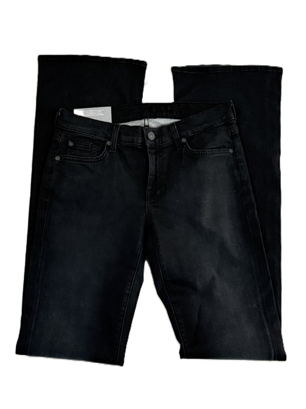 7 Seven For All Mankind Low Rise Skinny Bootcut Black Jeans NWT 28 Whimsygoth